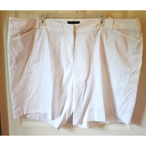 Talbots Womens White Bermuda Shorts Plus Size 22W Cotton Summer Casual
